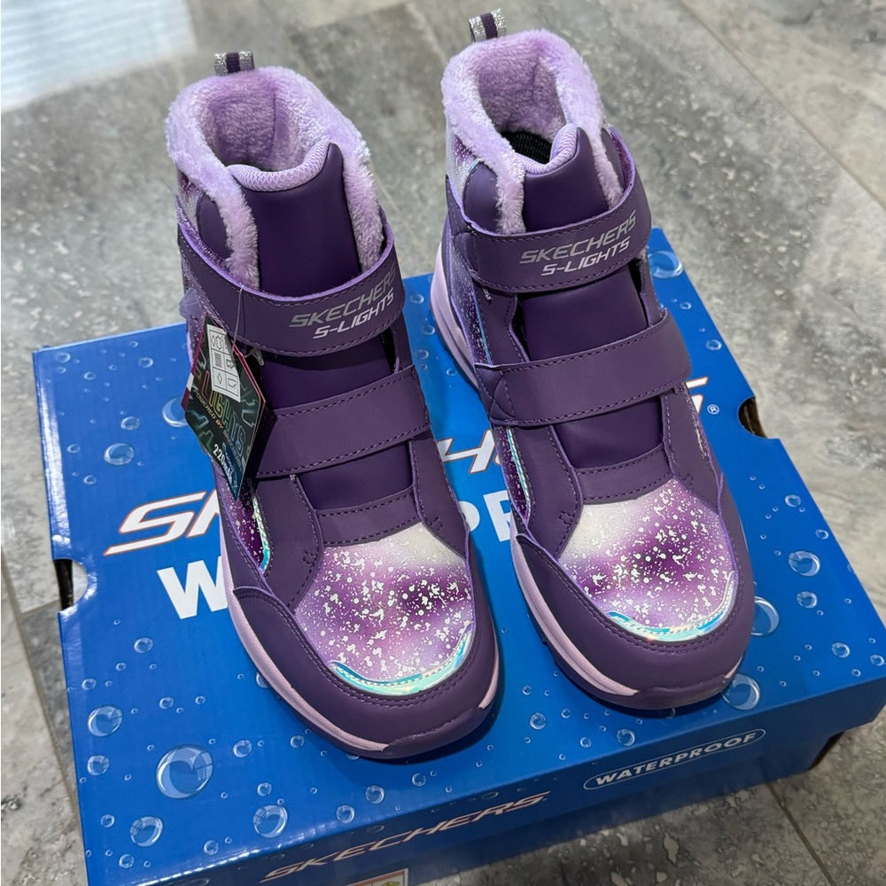 Skechers Kids' Purple Glitter Boots